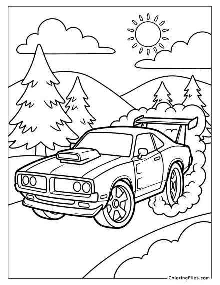 Muscle Car Showing Off Its Power