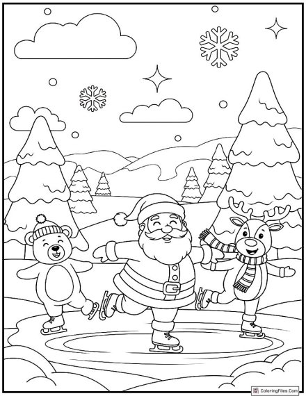 Santa and Friends Ice Skating