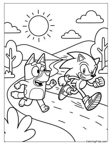 Bluey and Sonic Speed Challenge