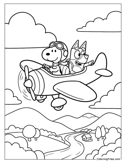Bluey and Snoopy Flying Adventure