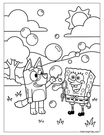 Bluey and SpongeBob Bubble Party