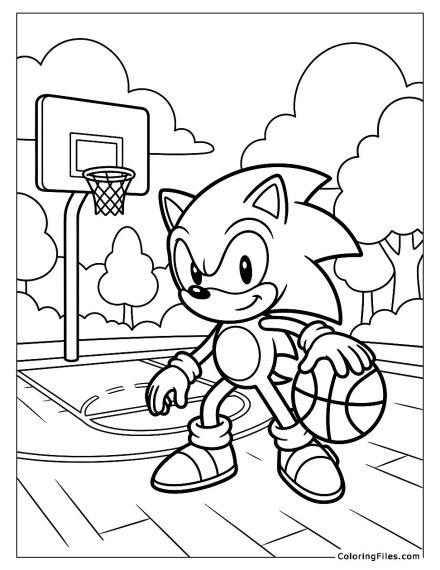 Sonic Playing Basketball