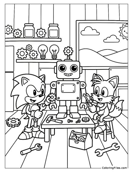 Sonic and Tails Building a Robot