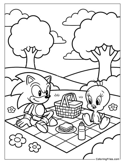 Sonic and Tweety Bird Picnic Day