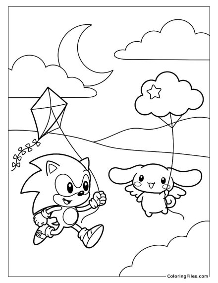 Sonic and Cinnamoroll Flying Kites