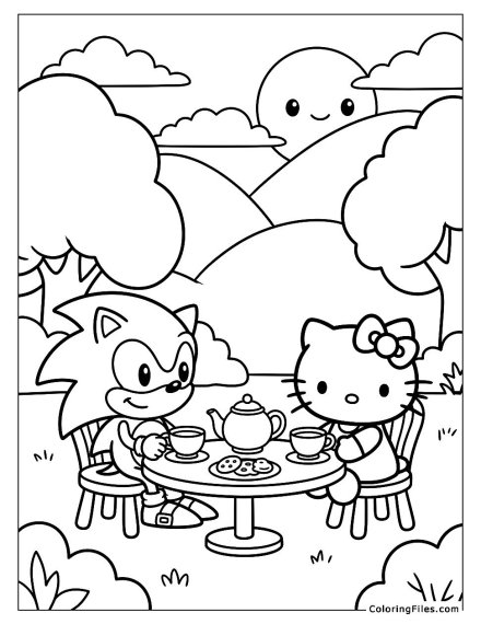 Sonic and Hello Kitty Tea Party