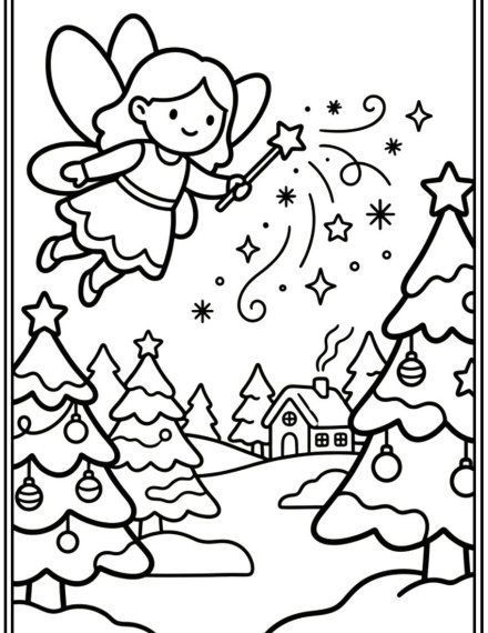 Christmas Fairy Sprinkling Holiday Magic Across a Winter Forest
