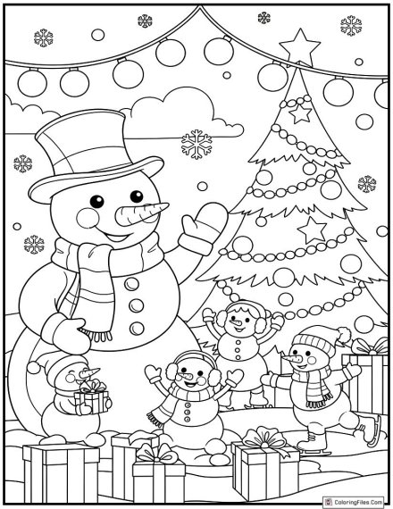 Happy Snowman Christmas Party