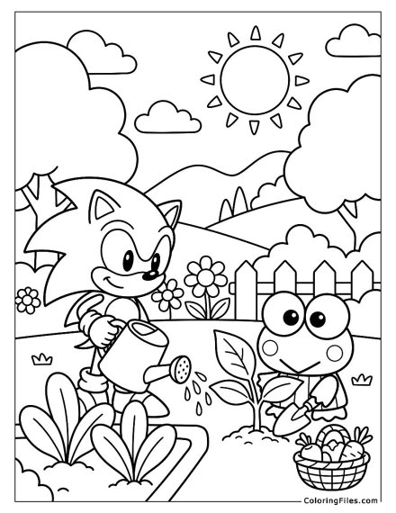 Sonic and Keroppi Gardening Day
