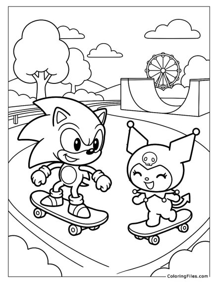 Sonic and Kuromi Skateboard Challenge