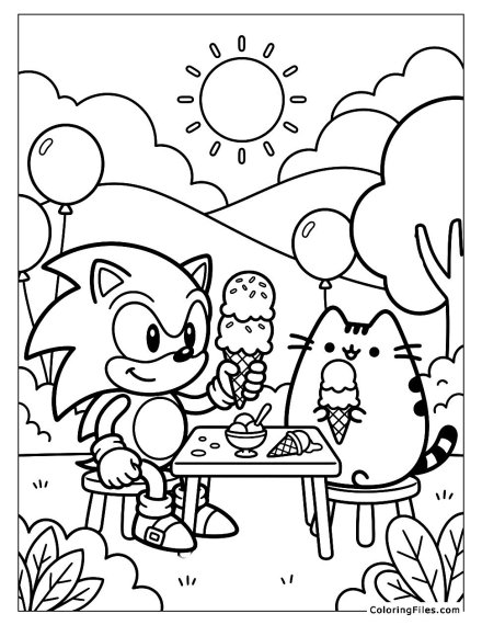 Sonic and Pusheen Ice Cream Party