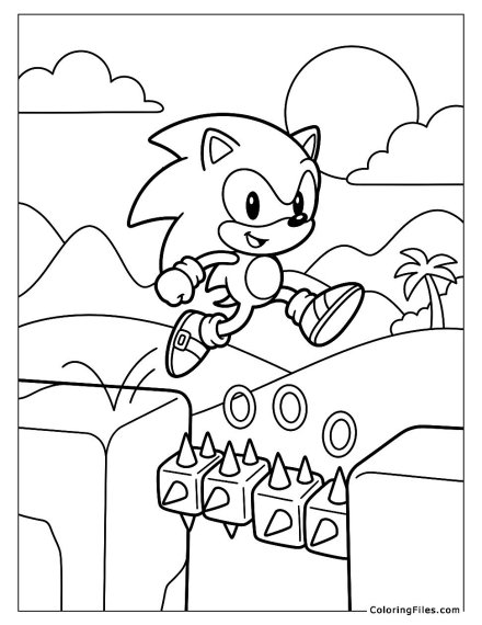 Sonic Jumping Over Obstacles