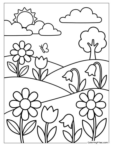 Newly Blooming Wildflower Meadow
