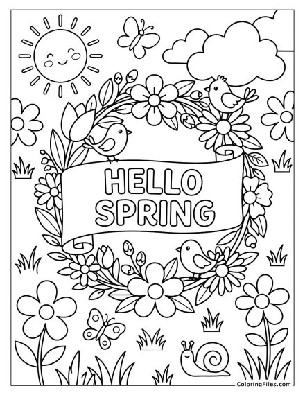 Springtime Blooms: Hello Spring Wreath