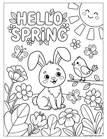 Springtime Friends: Rabbit and Bird Celebrate