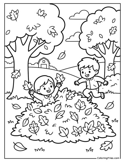 Crunchy Leaf Pile Fun