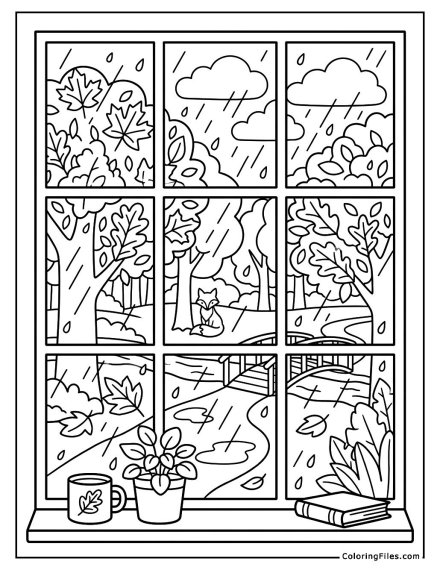 Rainy Day Window View