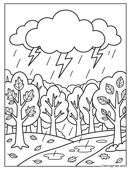 Thunderstorm Over Woods