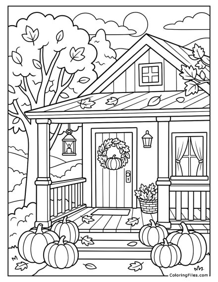 Autumn Cottage Porch