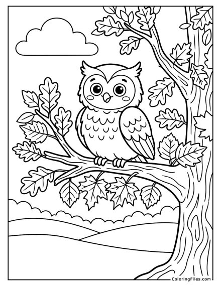 Owl in an Autumn Tree