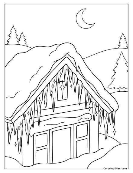 Sparkling Icicles Hanging from a Roof