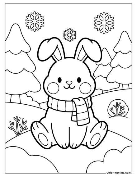 Winter Rabbit in the Snow