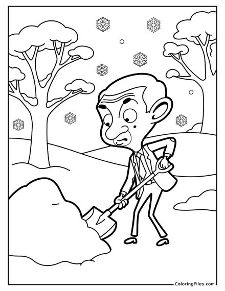 Mr. Bean Attempting to Shovel Snow