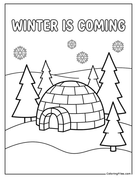 Igloo In Winter Surrounded By Trees