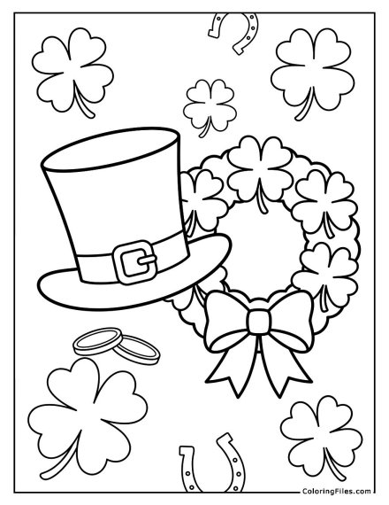 Leprechaun Hat and Clover Wreath