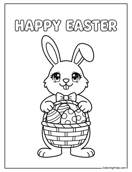 Bunny Carrying a Basket of Easter Eggs