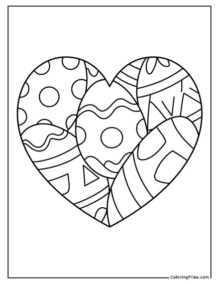 Easter Egg Patterned Heart