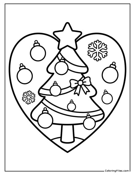 Festive Christmas Tree Heart