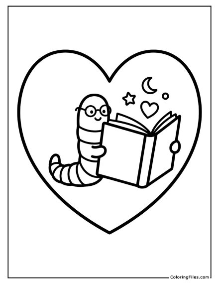 Reading Bookworm Heart Story