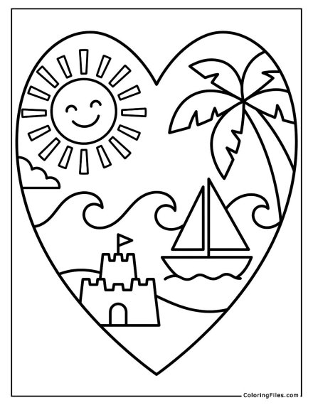 Summer Beach Vacation Heart