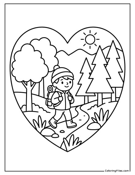 Nature Hiker Forest Heart