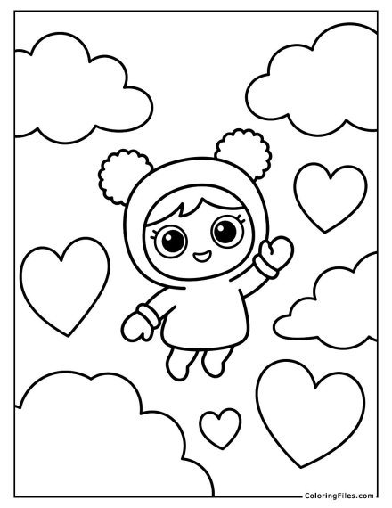 Cute Girls’s Small World Heart
