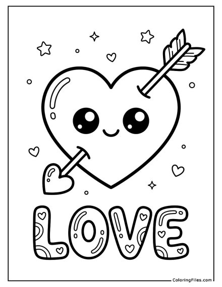 Kawaii Heart With Cupid’s Arrow
