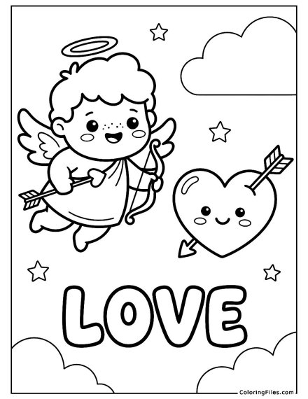 Kawaii Cupid and Heart