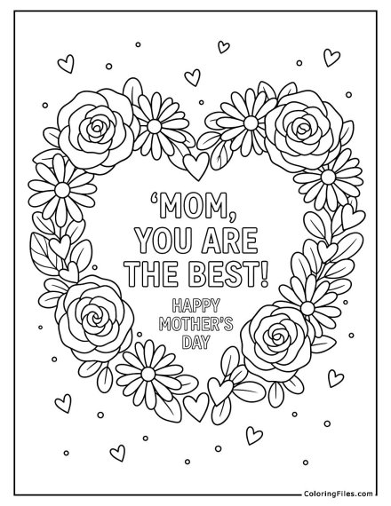 Heart & Flower Wreath For Mom