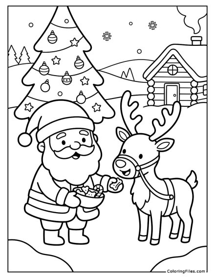 Santa Feeding Reindeer Treats