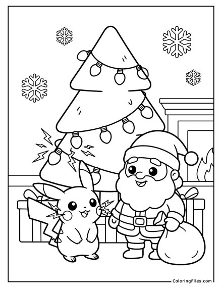 Pikachu Electrifies the Tree Lights