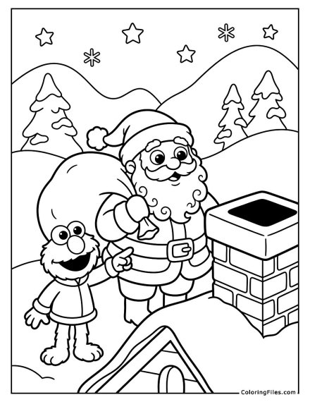 Elmo Helps Santa Find the Chimney