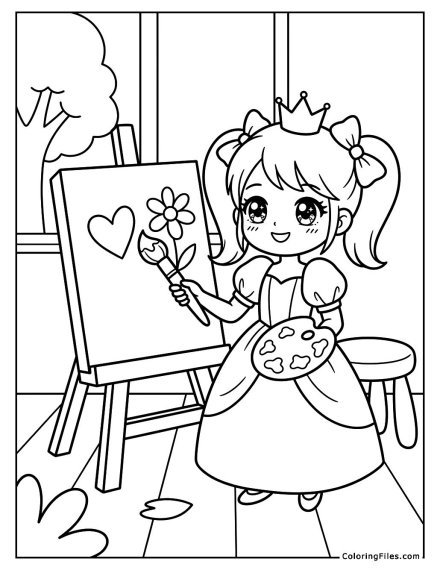 Princess Painting a Masterpiece