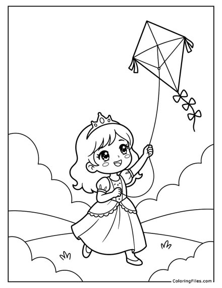 Princess Flying a Kite