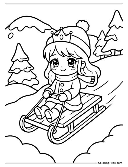 Princess Winter Sledding