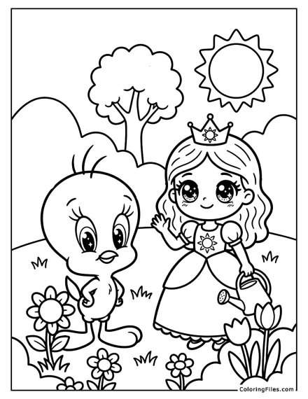 Tweety Bird & Princess Sunny Garden