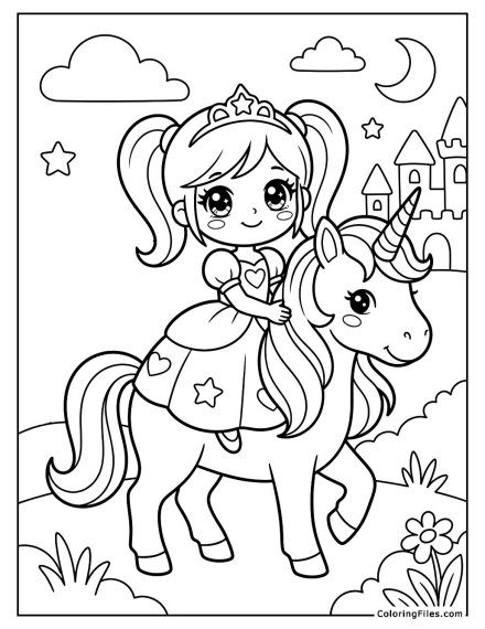 Princess Riding a Magical Unicorn