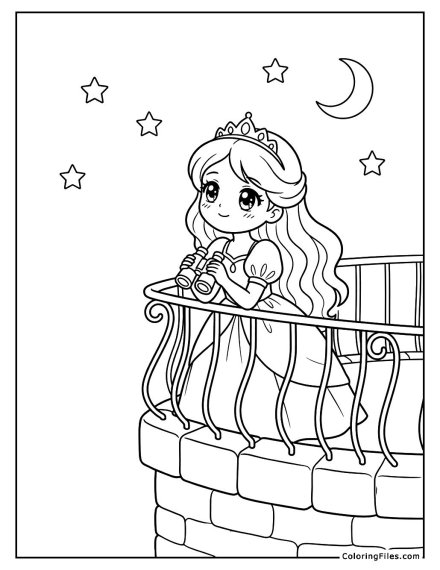 Princess Stargazing on a Balcony