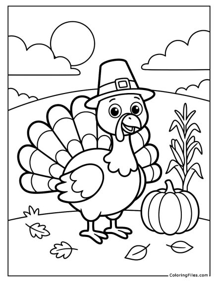 Friendly Turkey in a Hat