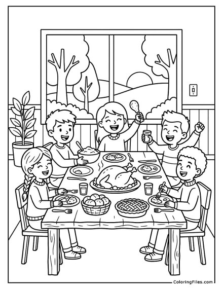 Friends Sharing a Thanksgiving Meal